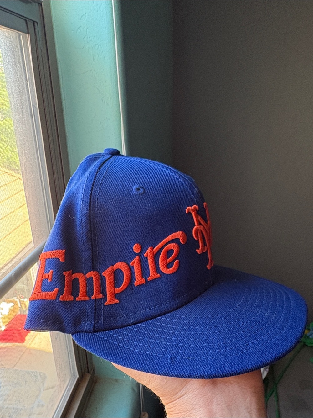 MLB Kids Royal Blue fitted Hat with Orange Embroidery